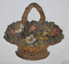 19th Century Polychrome Original Painted Hubley Iron Lg Doorstop