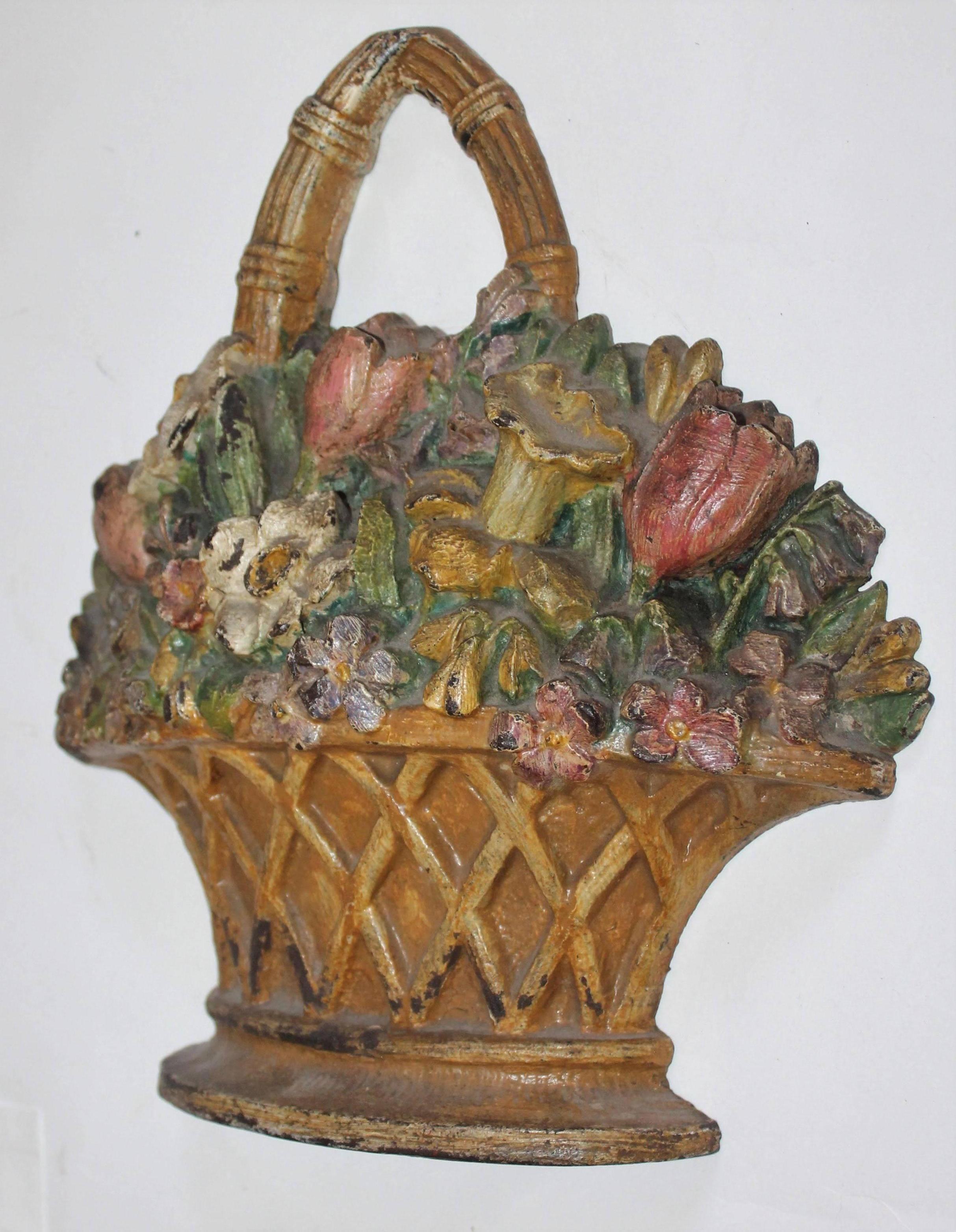 Polychromer original bemalter Hubley-Eisen-Türstopper aus dem 19. Jahrhundert im Zustand „Hervorragend“ im Angebot in Los Angeles, CA