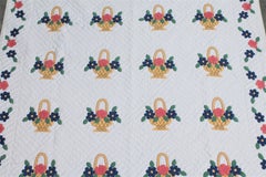 Applique Flower Basket Quilt