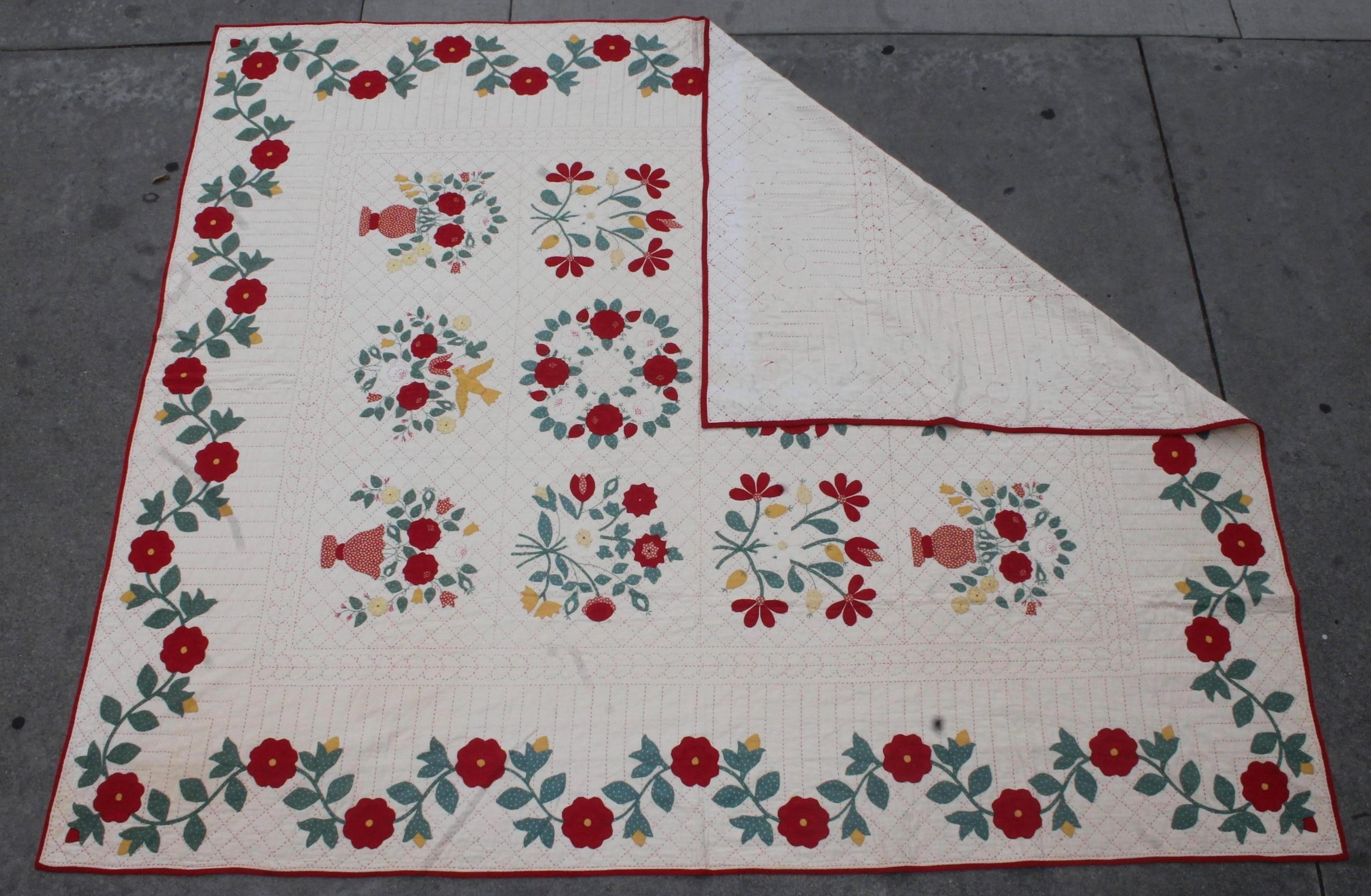 Quilt, Applique Album Quilt, 1935 1