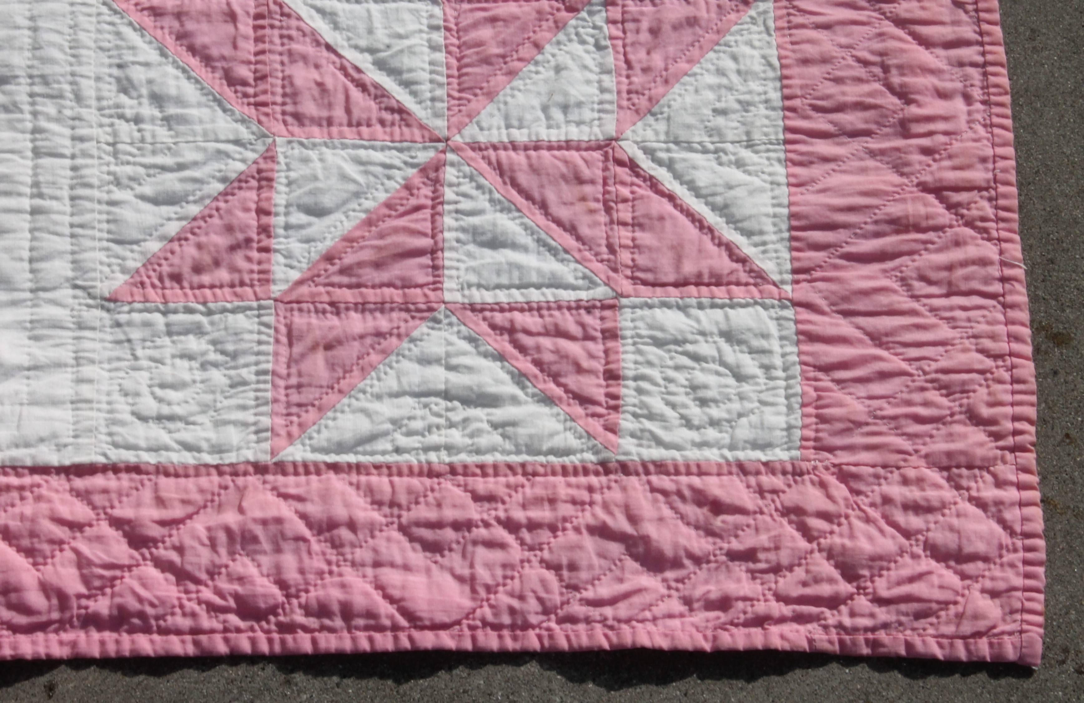Country 19th Century Star Quilt in Dusty Rose