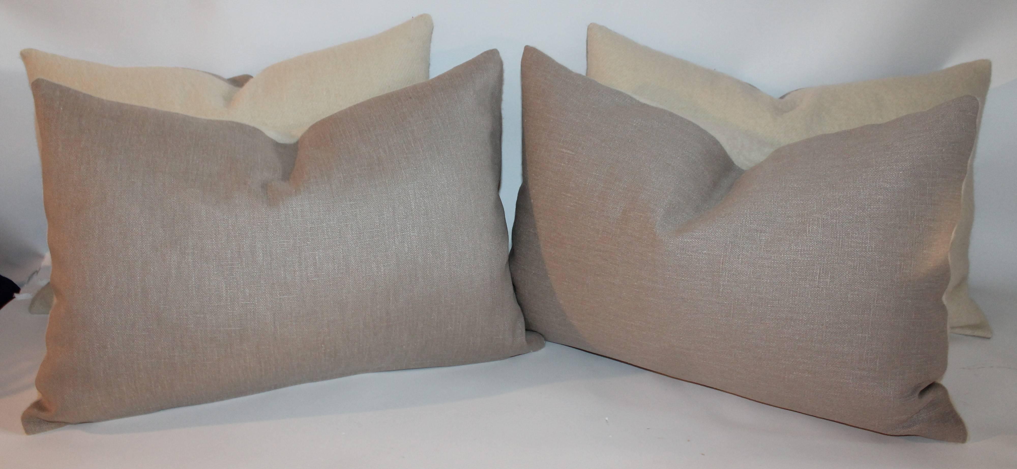 American Mohair Bolster Pillows, Pair