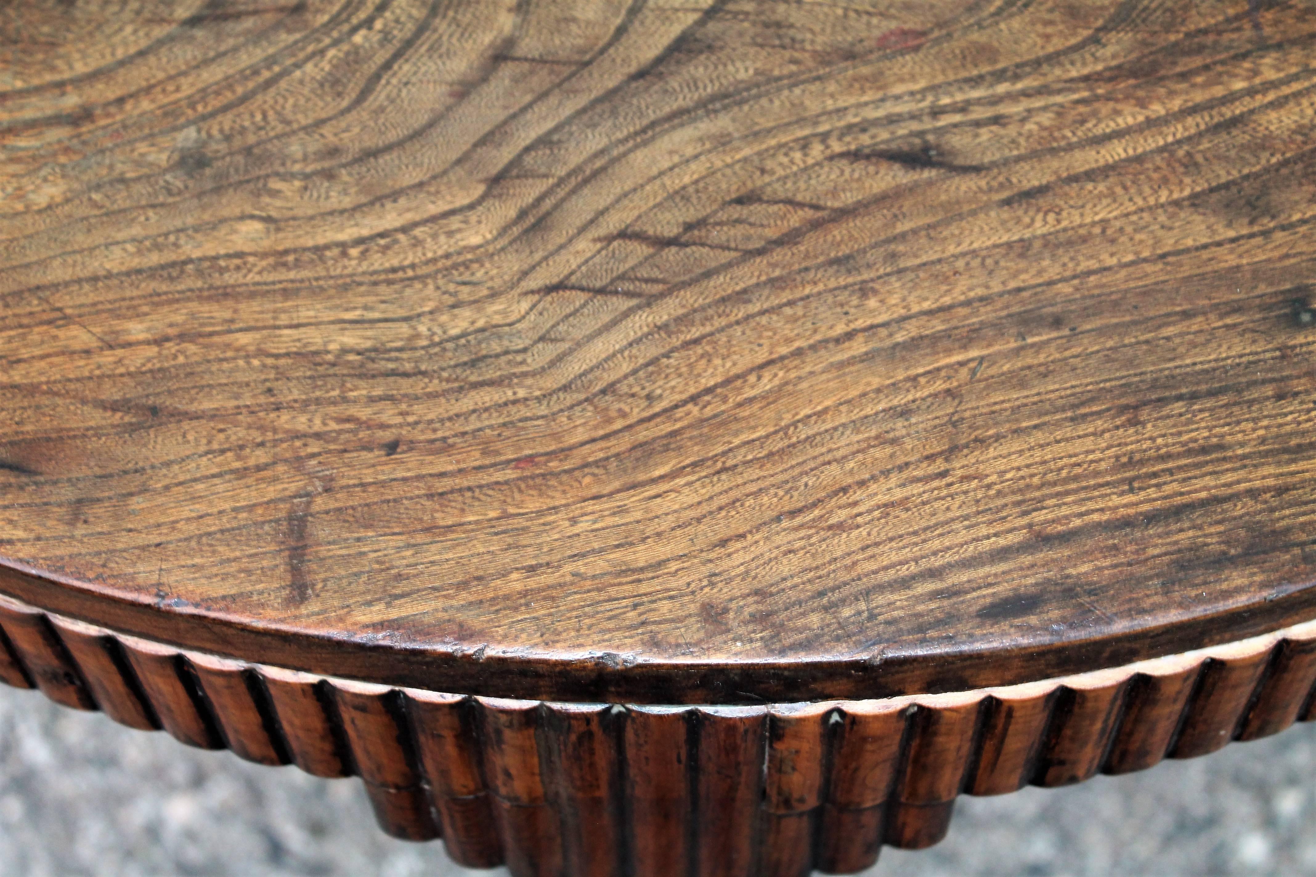 American Folky Round Side Table with Twig Trim