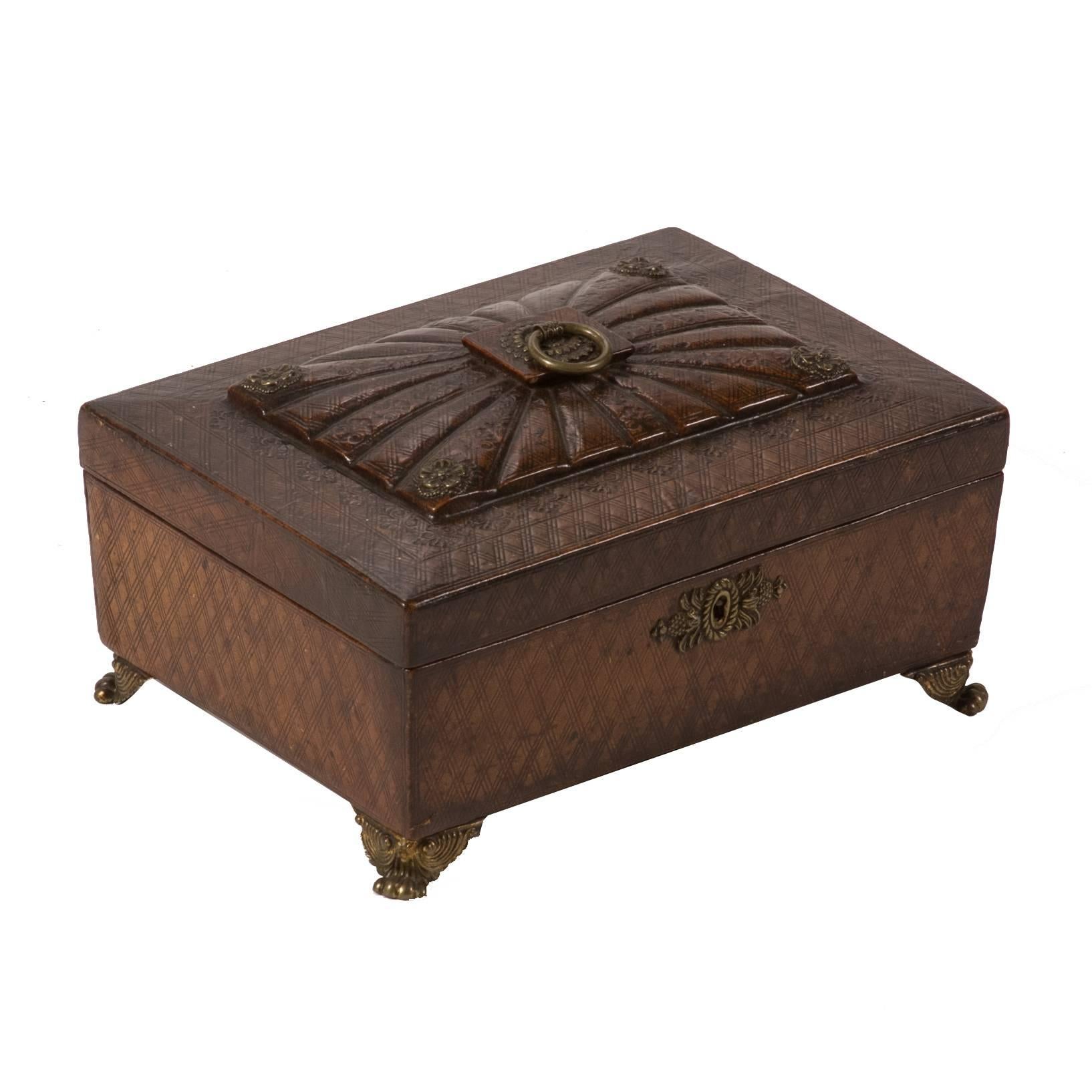 Leather Decorative Box from 1820s England 