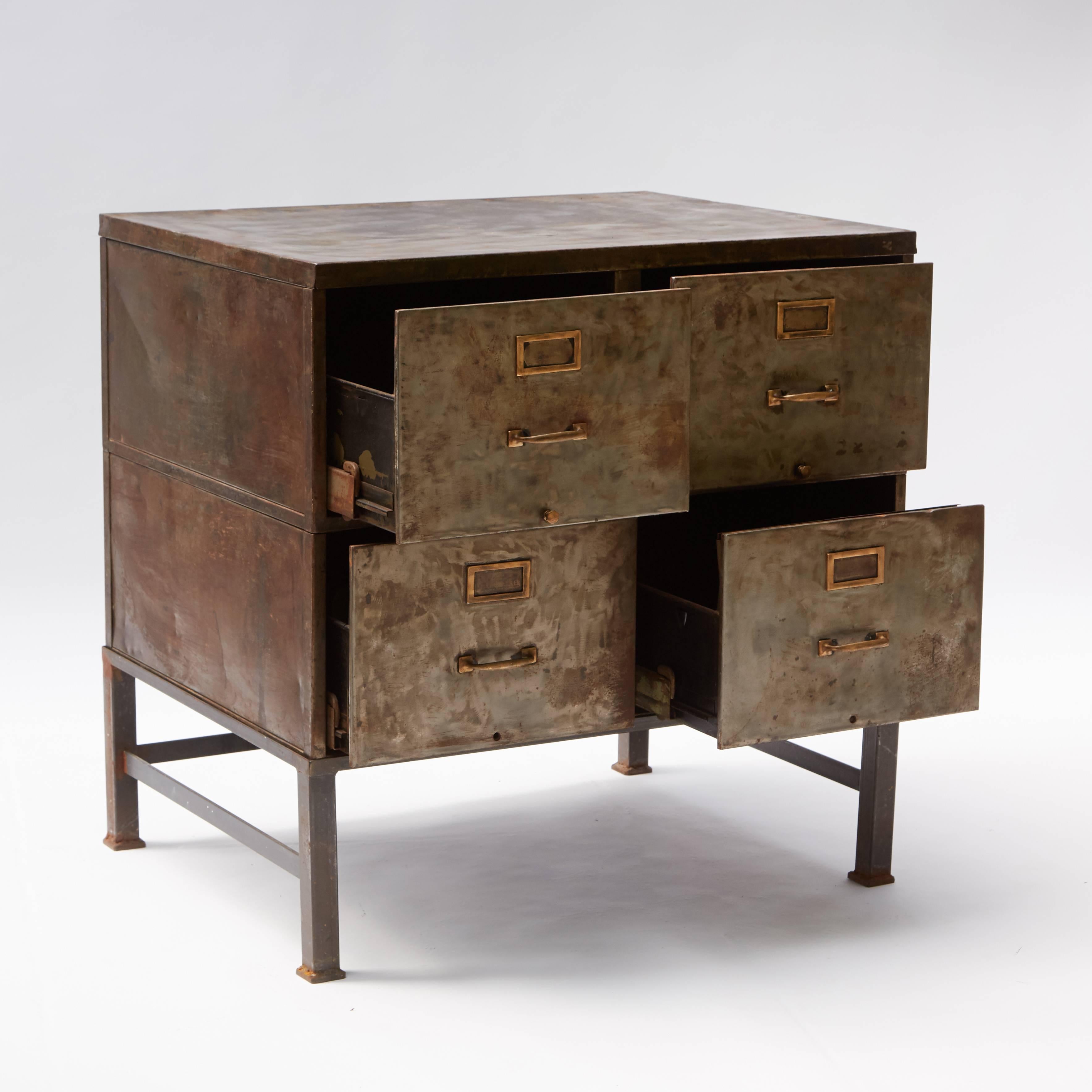 Other 1930s Metal Filing Cabinet with Four Drawers