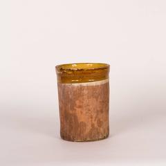 A Cylindrical Pot with Yellow-Banded Glazed Detail