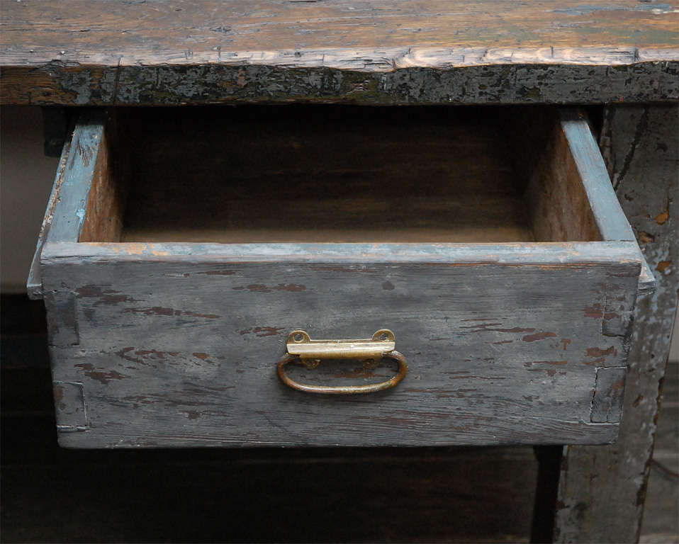 19th Century English Wood Plank Top Work Table 3