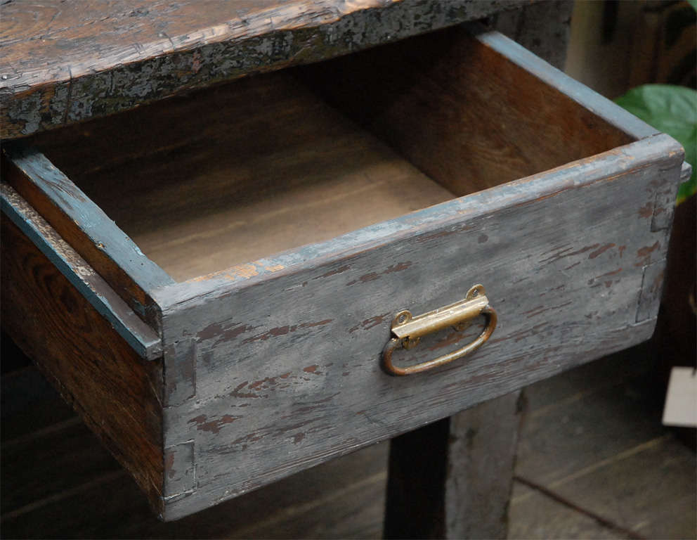 19th Century English Wood Plank Top Work Table 4