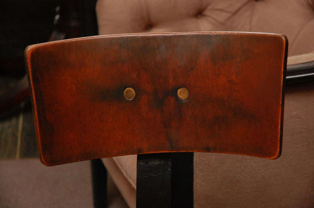 Wood and Iron Base Swivel Desk Chairs from Late 19th Century France 1