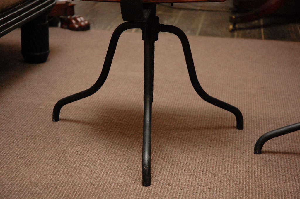 Wood and Iron Base Swivel Desk Chairs from Late 19th Century France 5