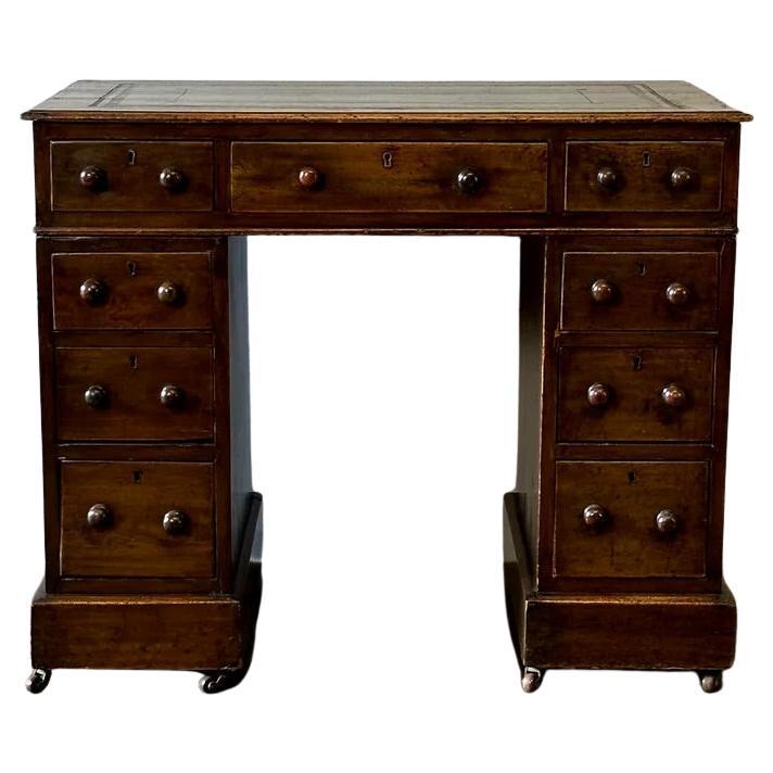 Leather Topped Desk in Walnut For Sale