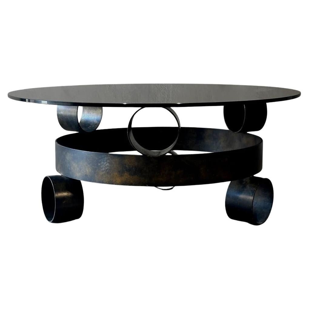 Table basse en fer brutaliste