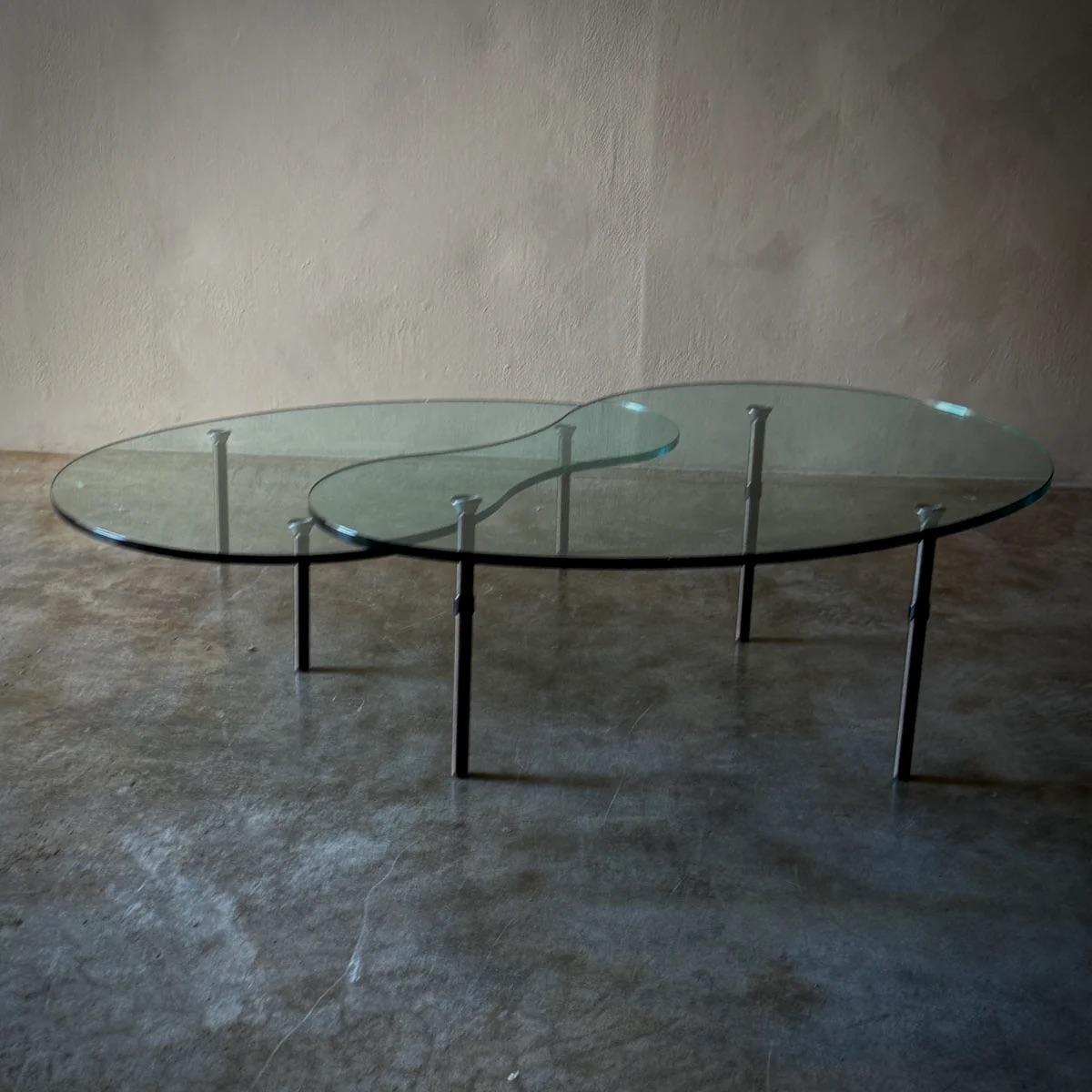 Metal Glass Coffee Table For Sale