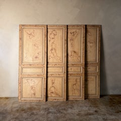 Late 19th Century Set of Four Faux Painted Wood Panels from France