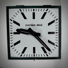 Turn of the Century French Metal Industrial Clock circa 1900