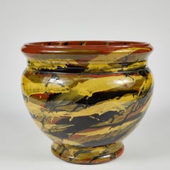 Vaso in ceramica smaltata in stile Art Déco di Peters e Reed, 1930, Stati Uniti