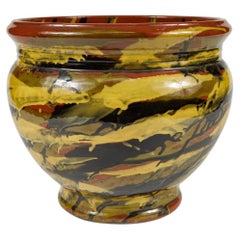 Vaso in ceramica smaltata in stile Art Déco di Peters e Reed, 1930, Stati Uniti