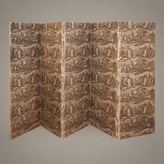Mid-19th Century French Toile Fabric Screen, circa 1850