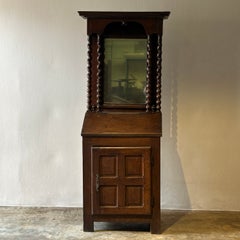 Early 18th Century French Petite Secretaire or Bureau with Projecting Cabinet