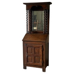 Early 18th Century French Petite Secretaire or Bureau with Projecting Cabinet