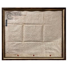 3 Framed Historic Vellum Documents in Latin & Early English Script