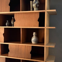 Japanese-Style Sycamore and Teak Bookcase, Attributed to Tapiovaara