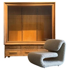 Monumental Oak Museum Cabinet, France, Circa 1940, Six Drawers