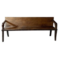 Hand Carved Primitive Bench, Circa 1940