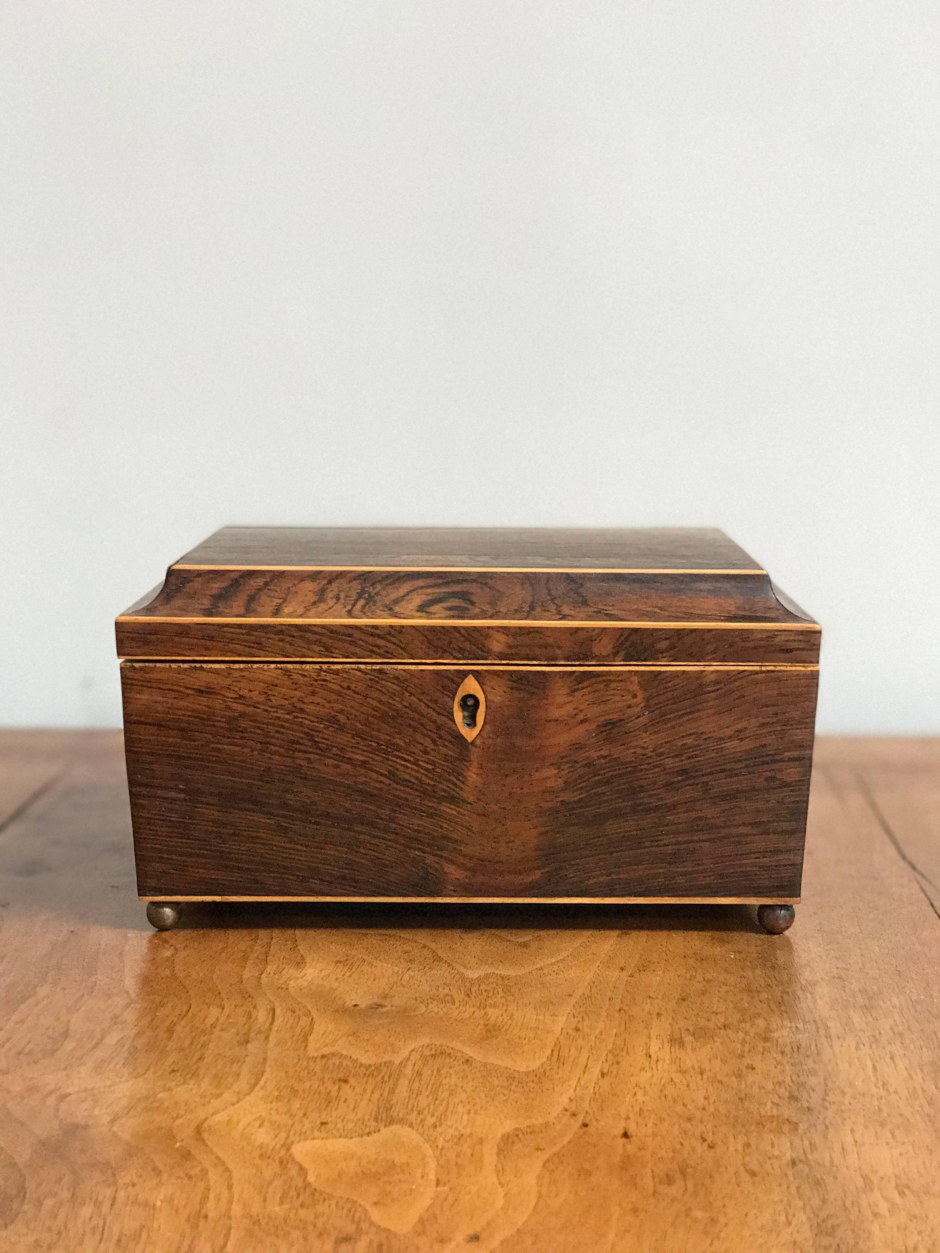 1820s rosewood casket box from England. 