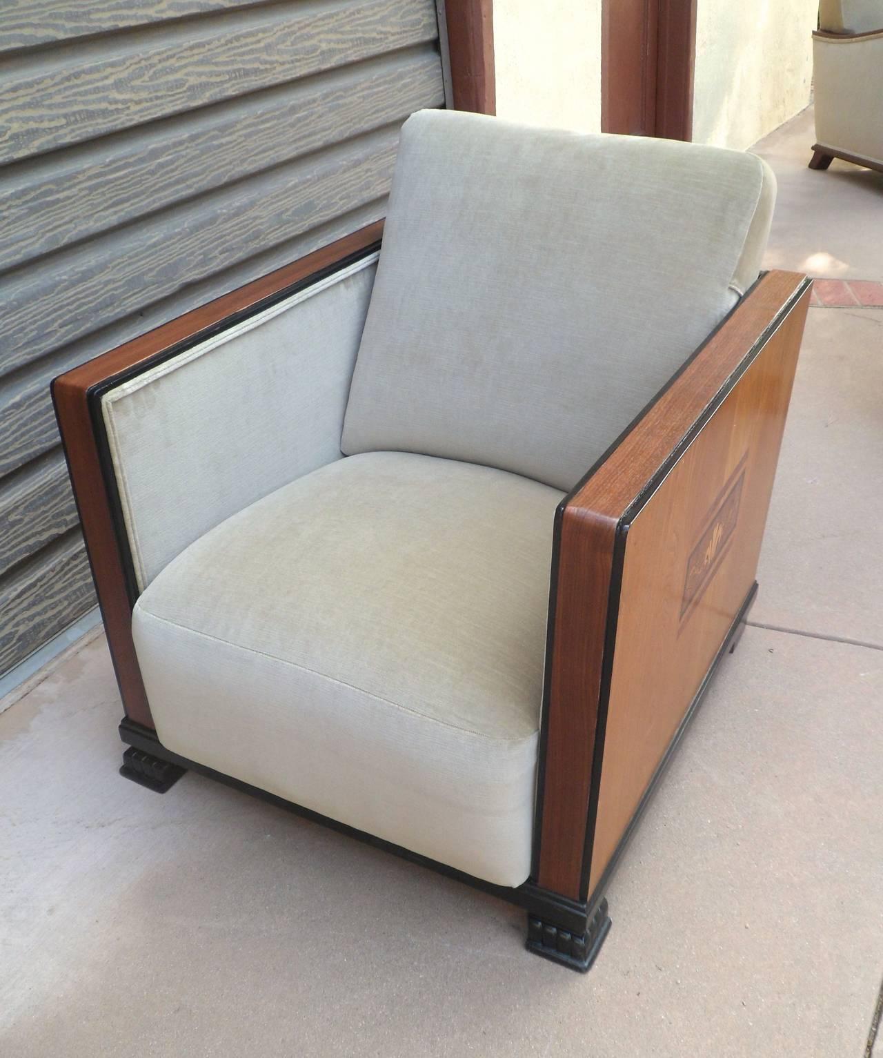Swedish Art Deco Inlaid Paneled Chair by Mjolby Intarsia, circa 1930 In Excellent Condition For Sale In Richmond, VA