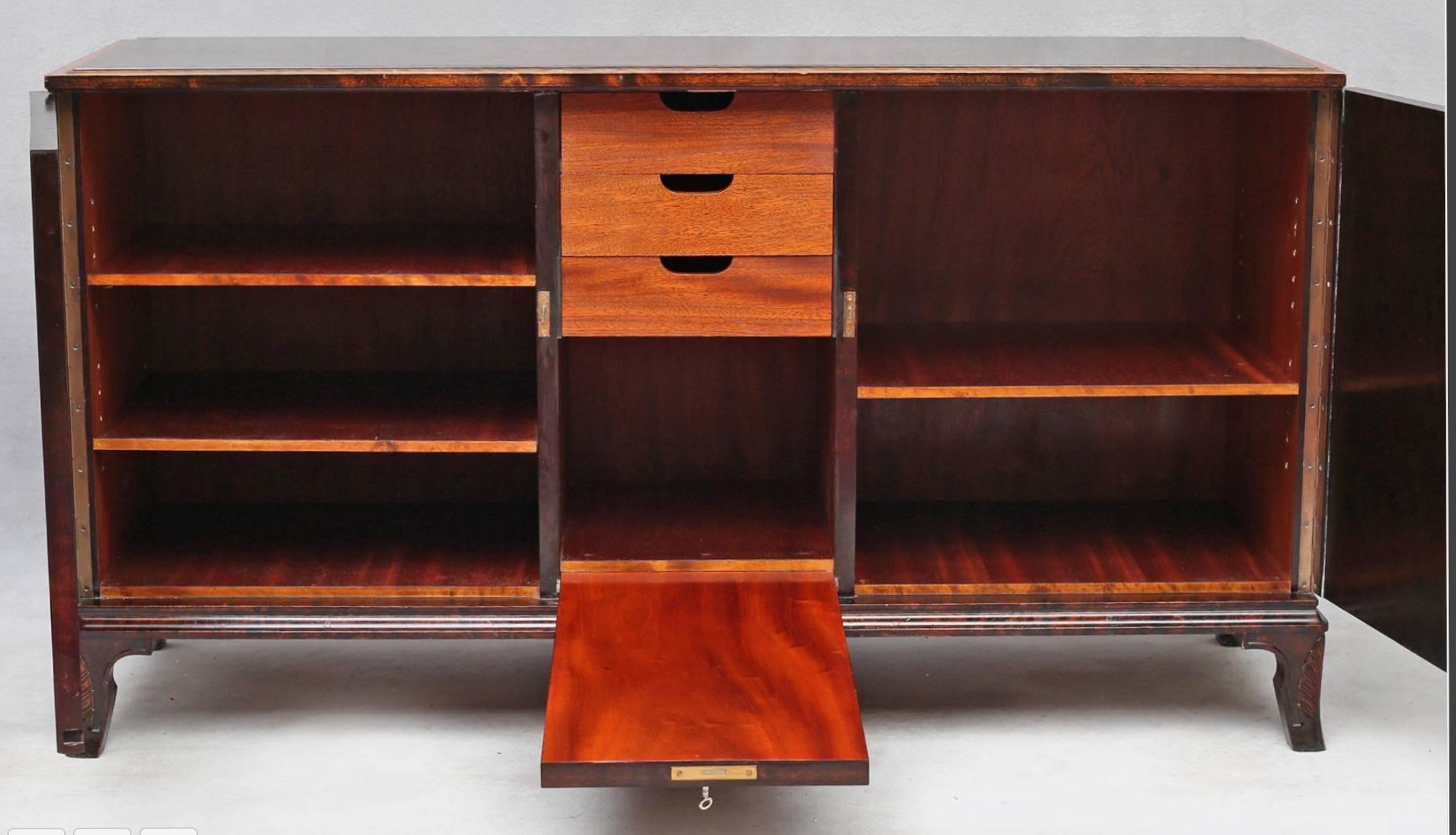 Mid-20th Century Swedish Art Deco Inlaid Sideboard Cabinet by Erik Chambert, circa 1930 For Sale