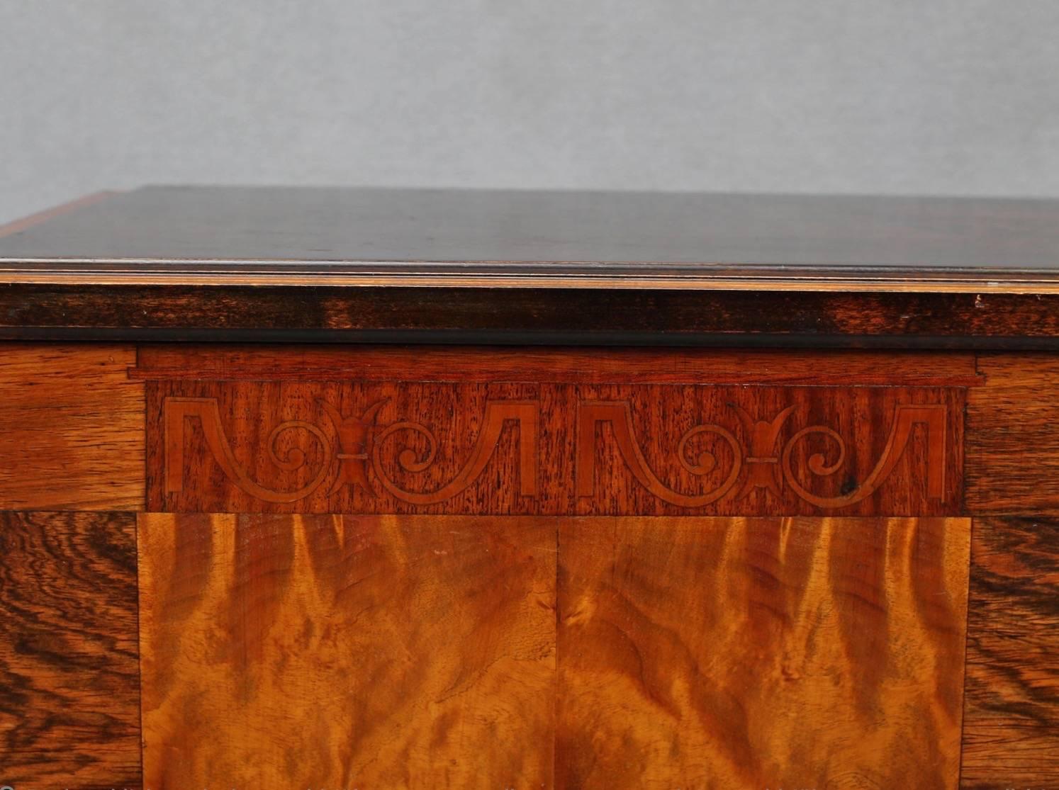 Swedish Art Deco Inlaid Sideboard Cabinet by Erik Chambert, circa 1930 In Excellent Condition For Sale In Richmond, VA