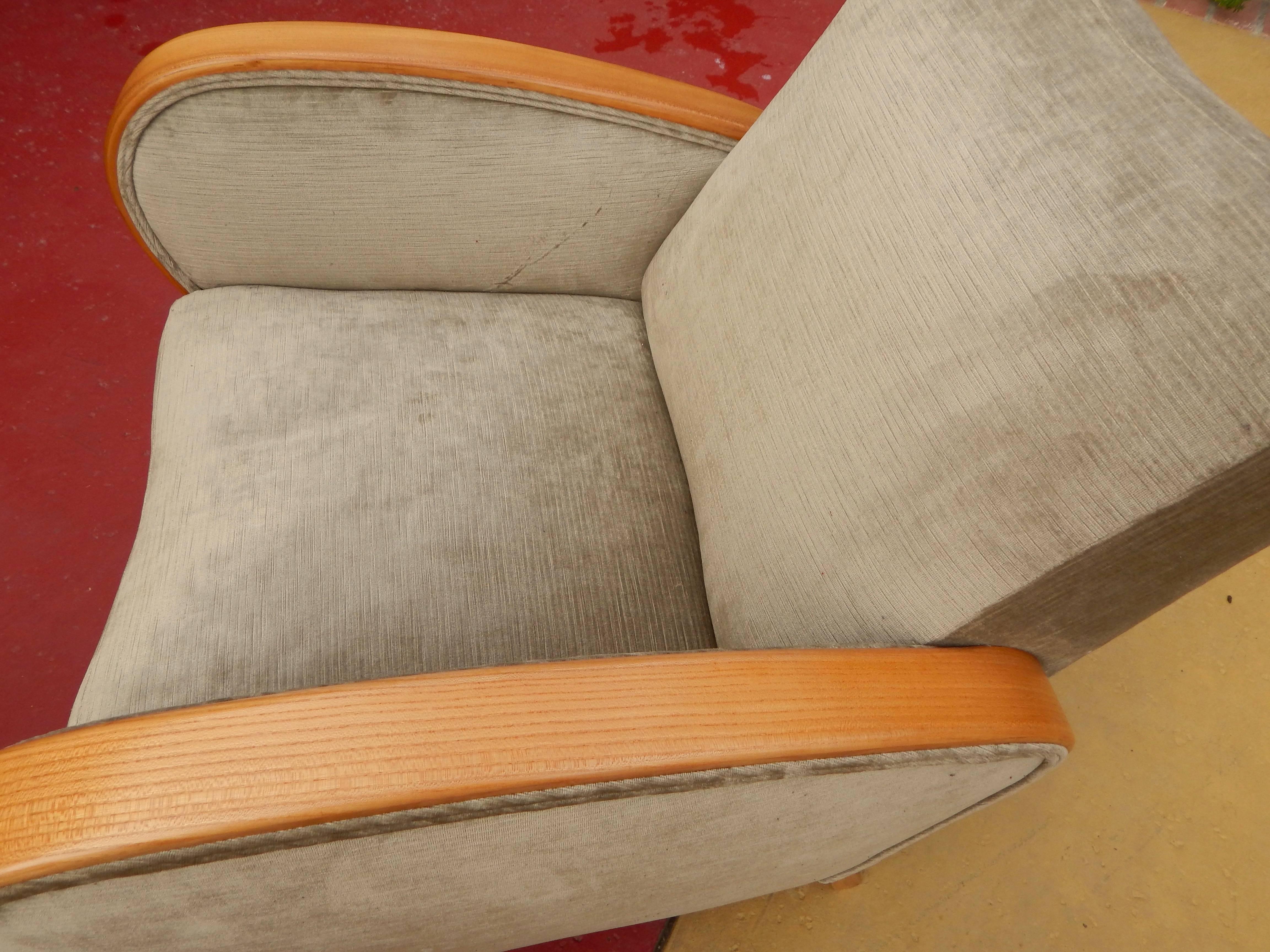 Pair of Swedish Art Deco Armchairs in Golden Elm, circa 1930 6