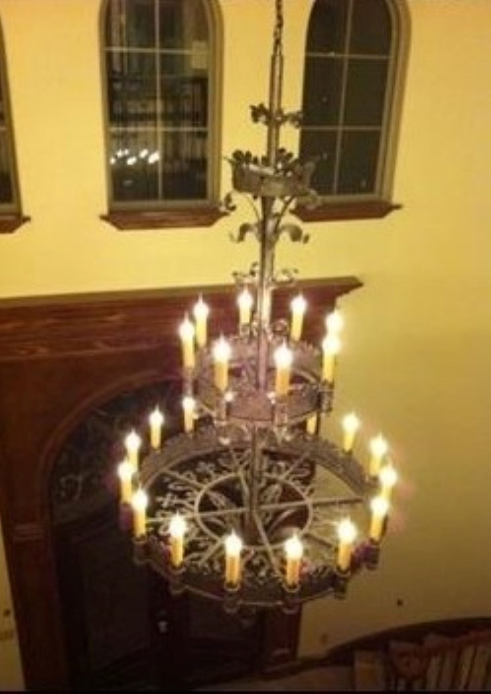 French 19th Century Renaissance Replica Wrought Iron Chandelier For Sale