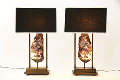 Pair of Single Stone Pedra Lamps by Dragonette Private Label
