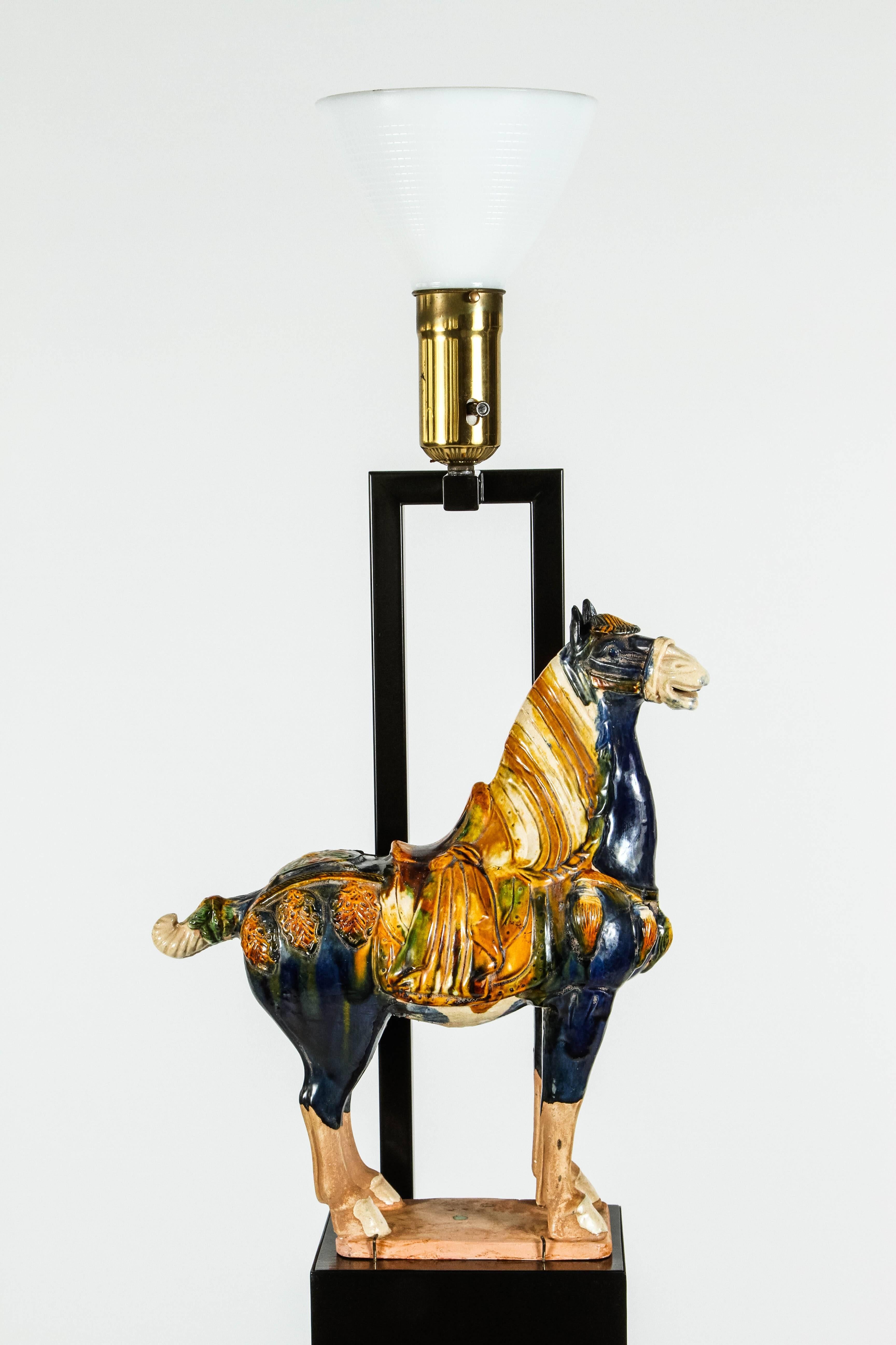 20th Century Armature Floor Lamp with Horse by William Haines