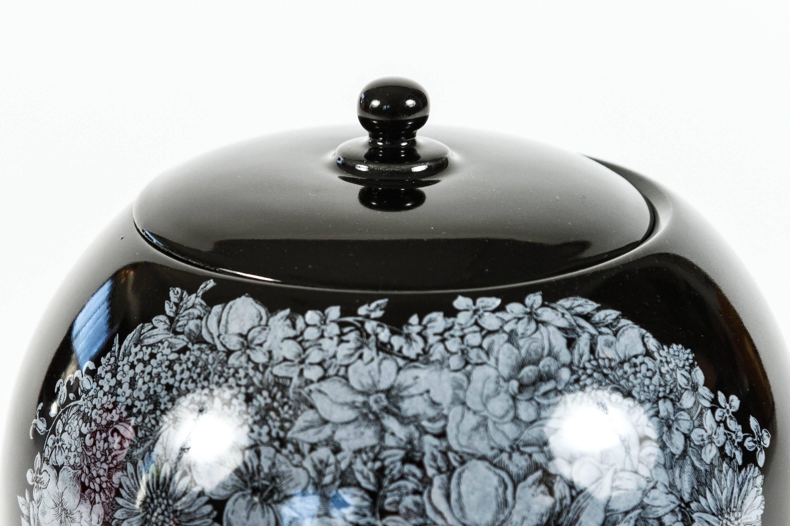 Glazed Stunning Vase with Lid by Fornasetti by Bitossi