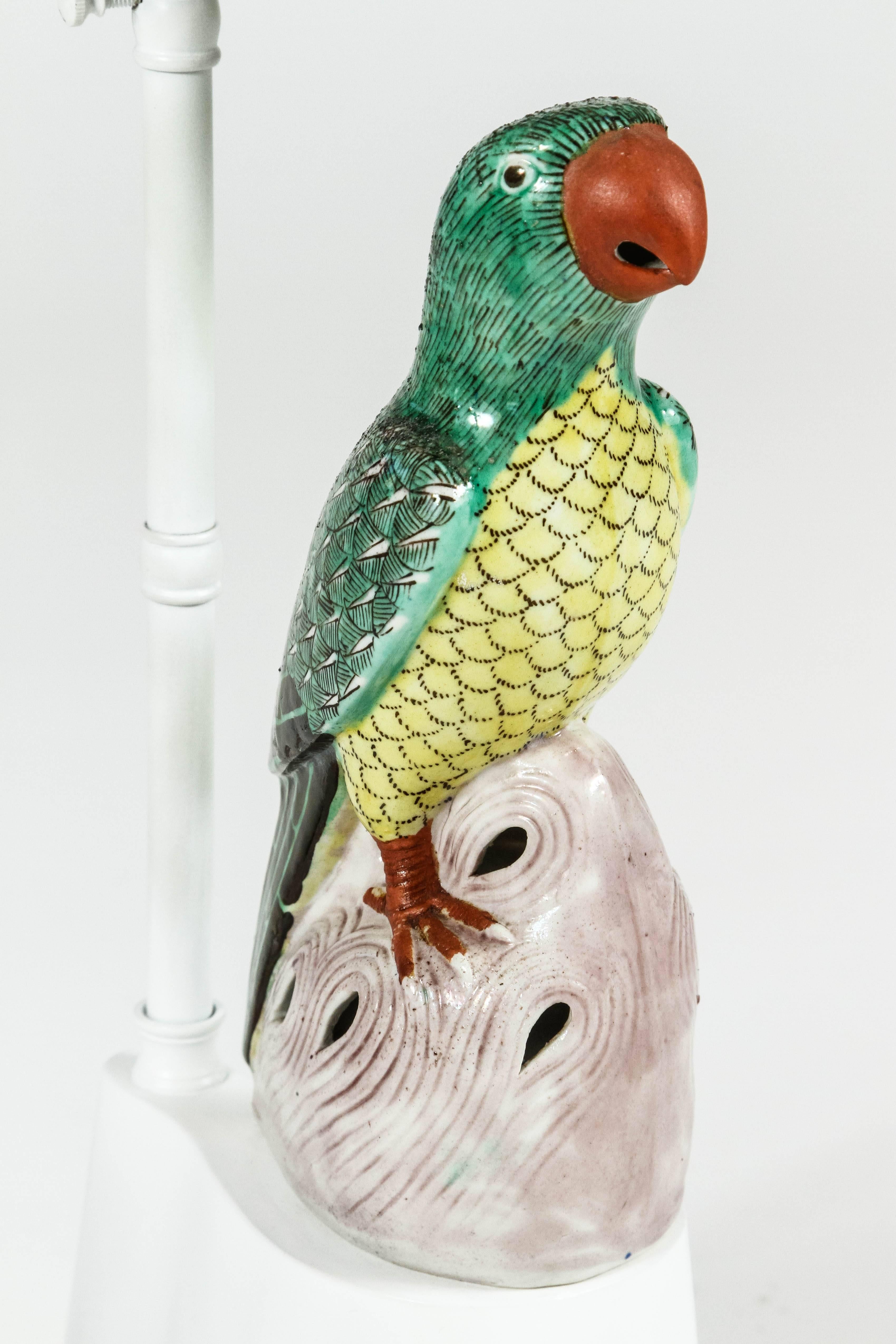 Glazed Parrot Lamp by William Haines