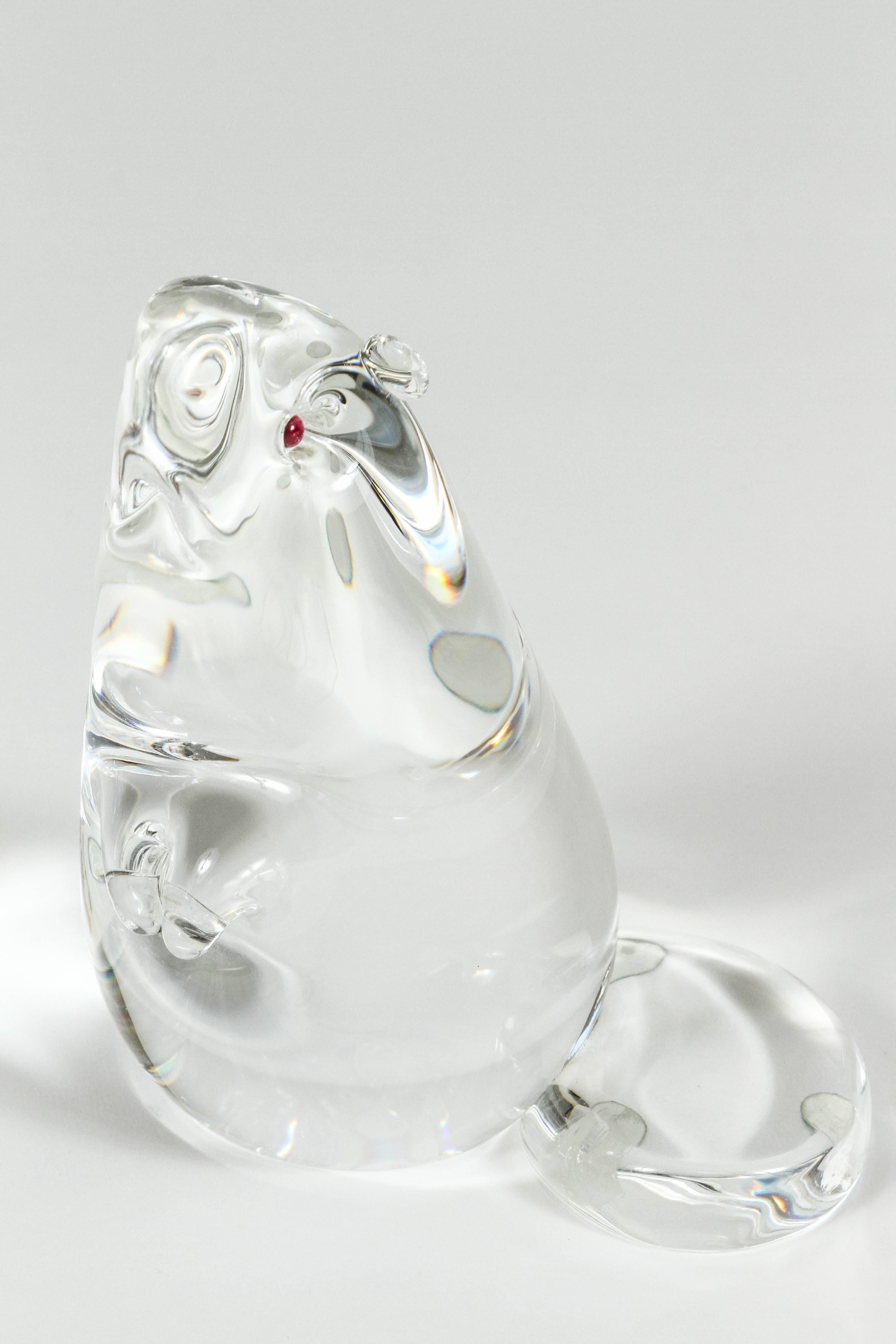 Charming Beaver Family by Lloyd Atkins for Steuben Glass In Excellent Condition In Palm Desert, CA