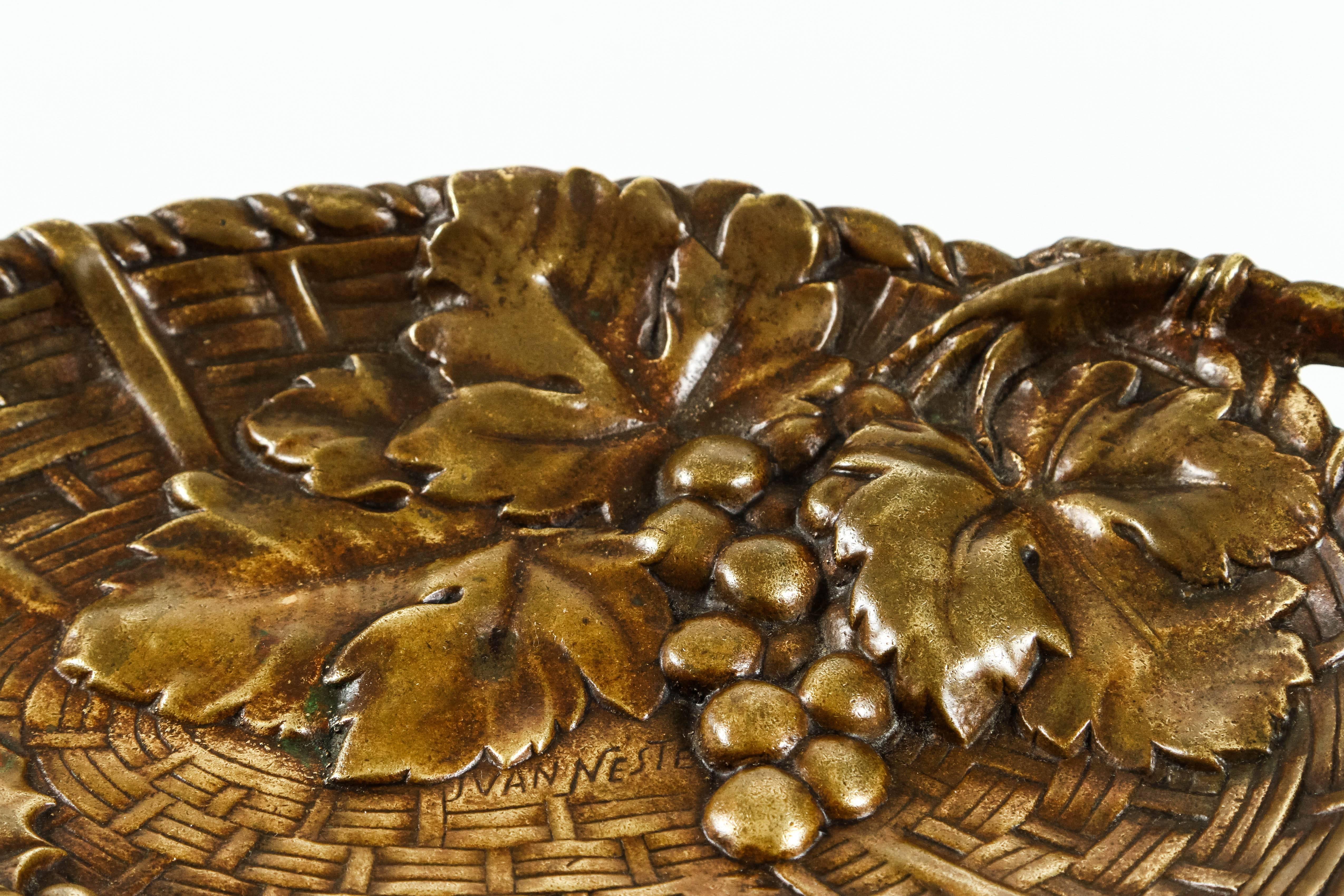 Belgian Bronze Art Nouveau Vide-Poche