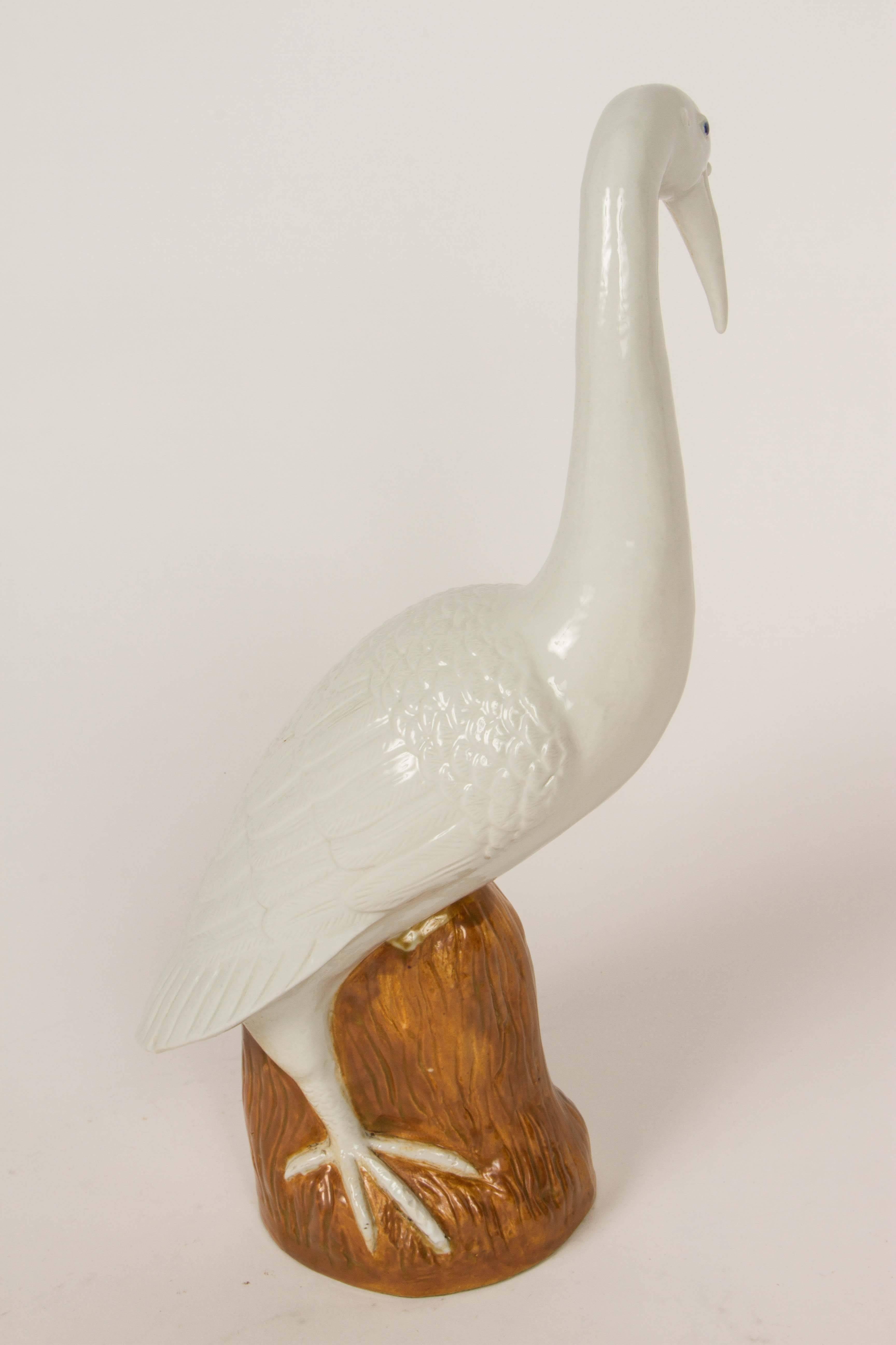 Chinese Export Set of Four Chinese Porcelain Egrets 