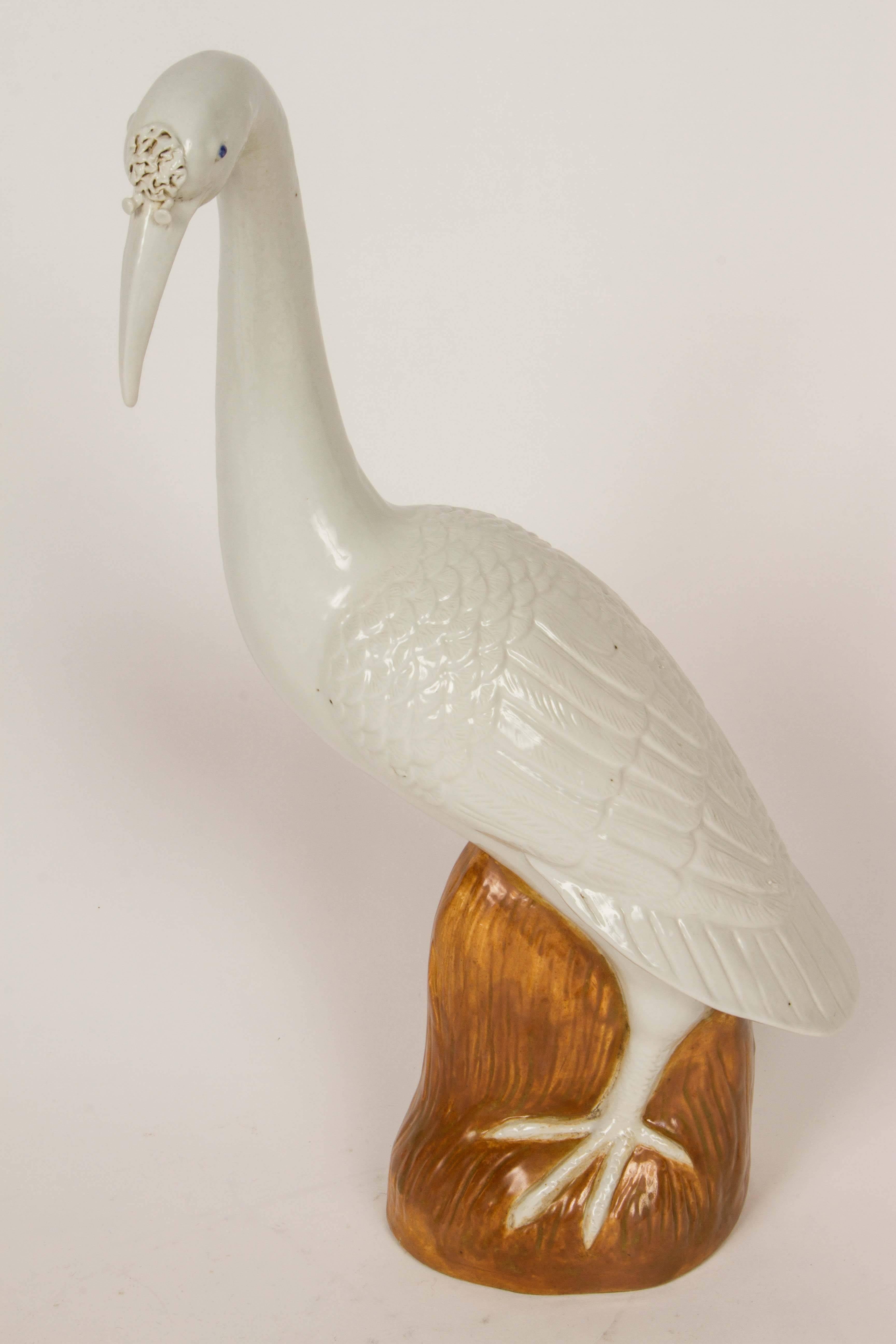 20th Century Set of Four Chinese Porcelain Egrets 
