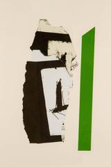 "In White with Green Stripe"  Lithograph by Robert Motherwell