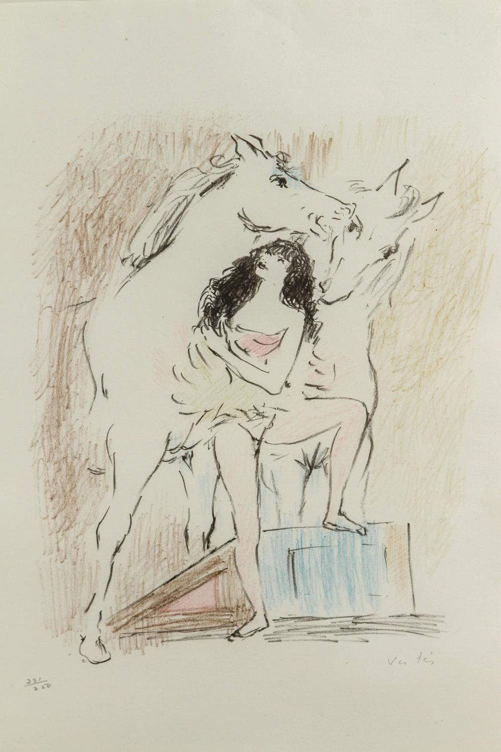 Series Of Circus Girl Lithographs By Marcel Vertes At 1stdibs