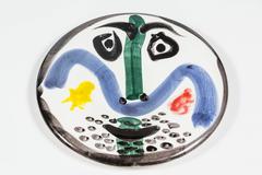 Fantastischer Madoura-Keramikteller 'Visage No. 130' von Pablo Picasso