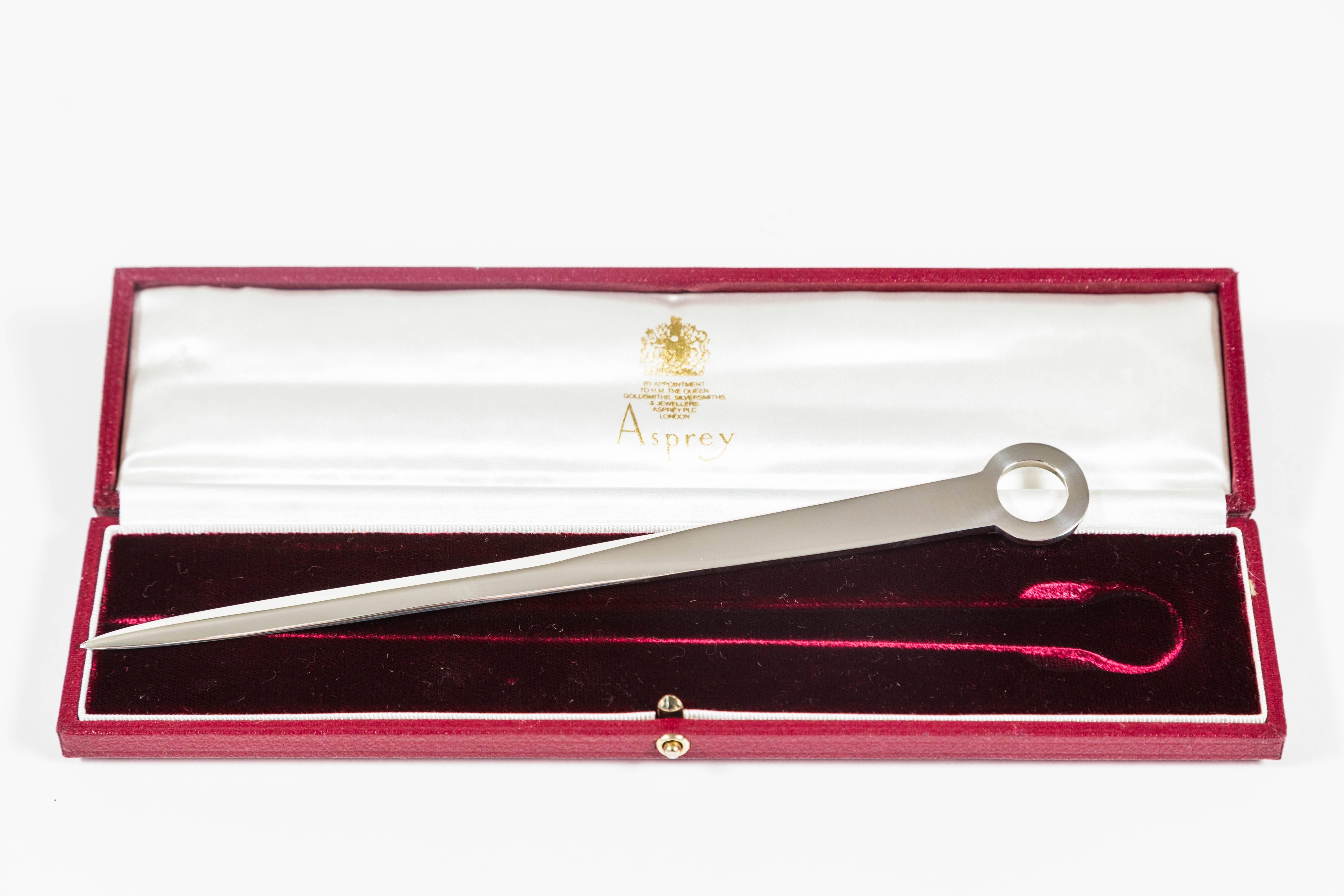 Attractive Silver Letter Opener by Asprey London 1