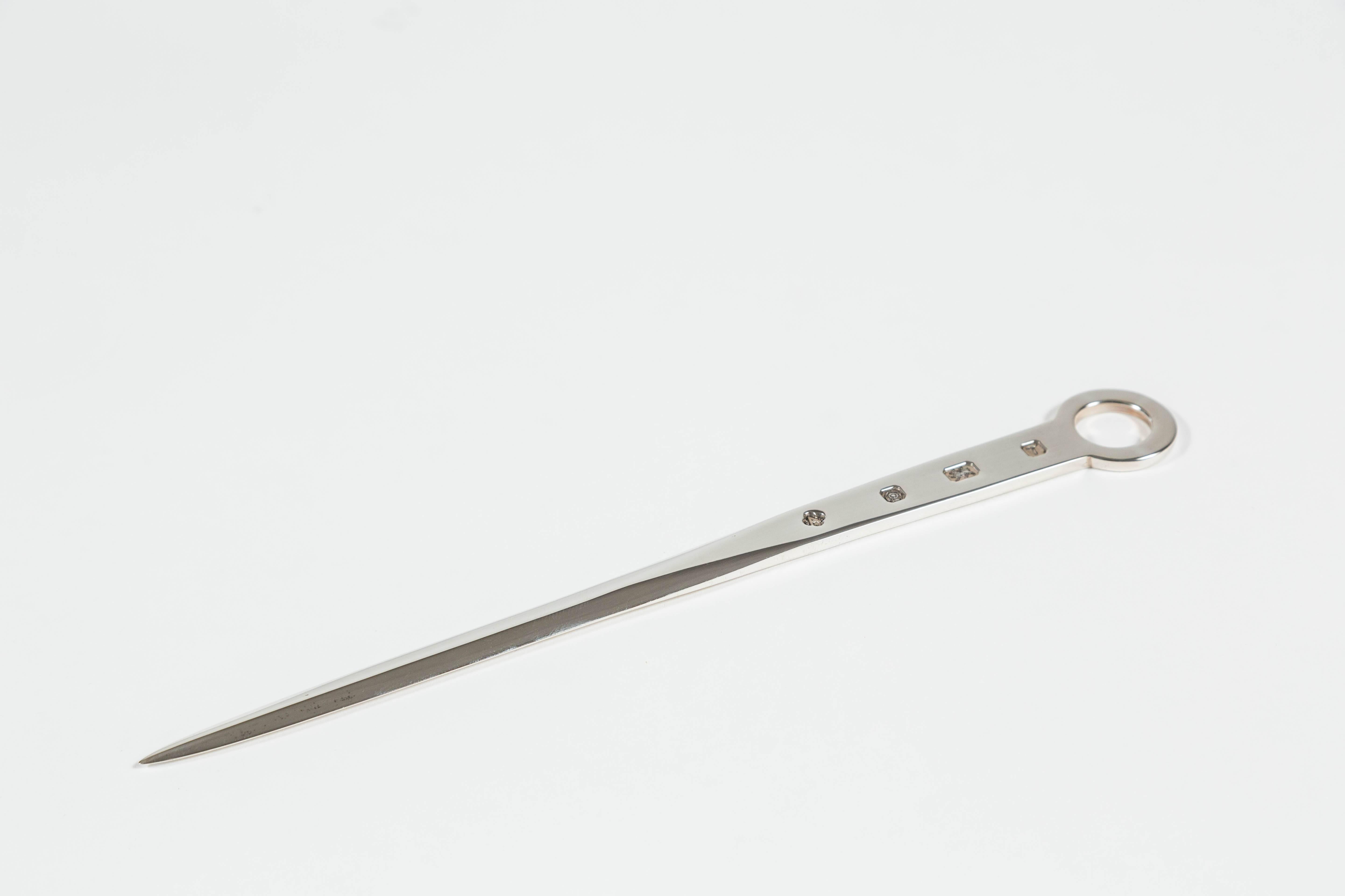 Attractive Silver Letter Opener by Asprey London In Excellent Condition In Palm Desert, CA