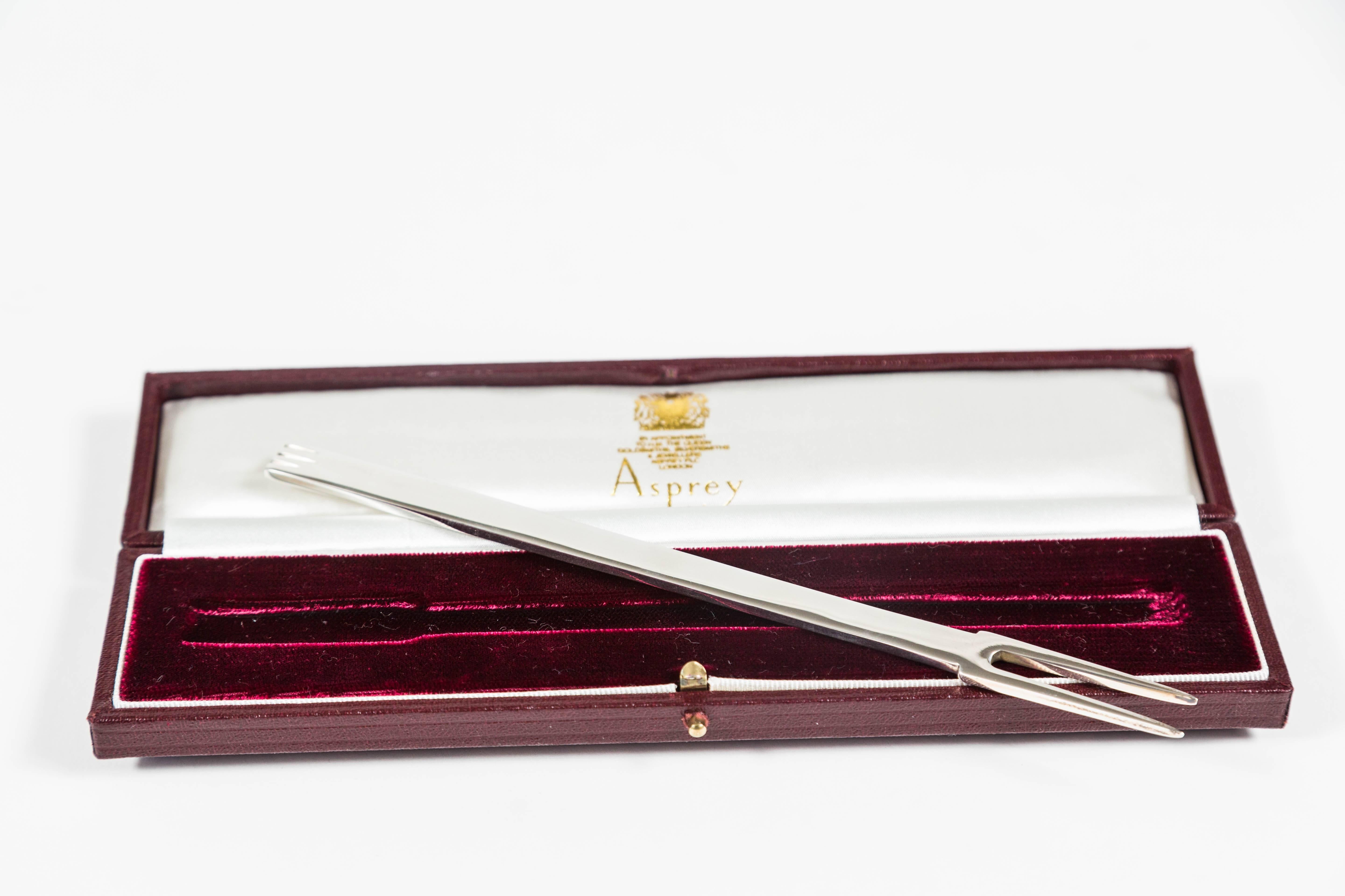 Sterling Silver Silver Two-Pronged Puritan Manners Fork by Asprey London