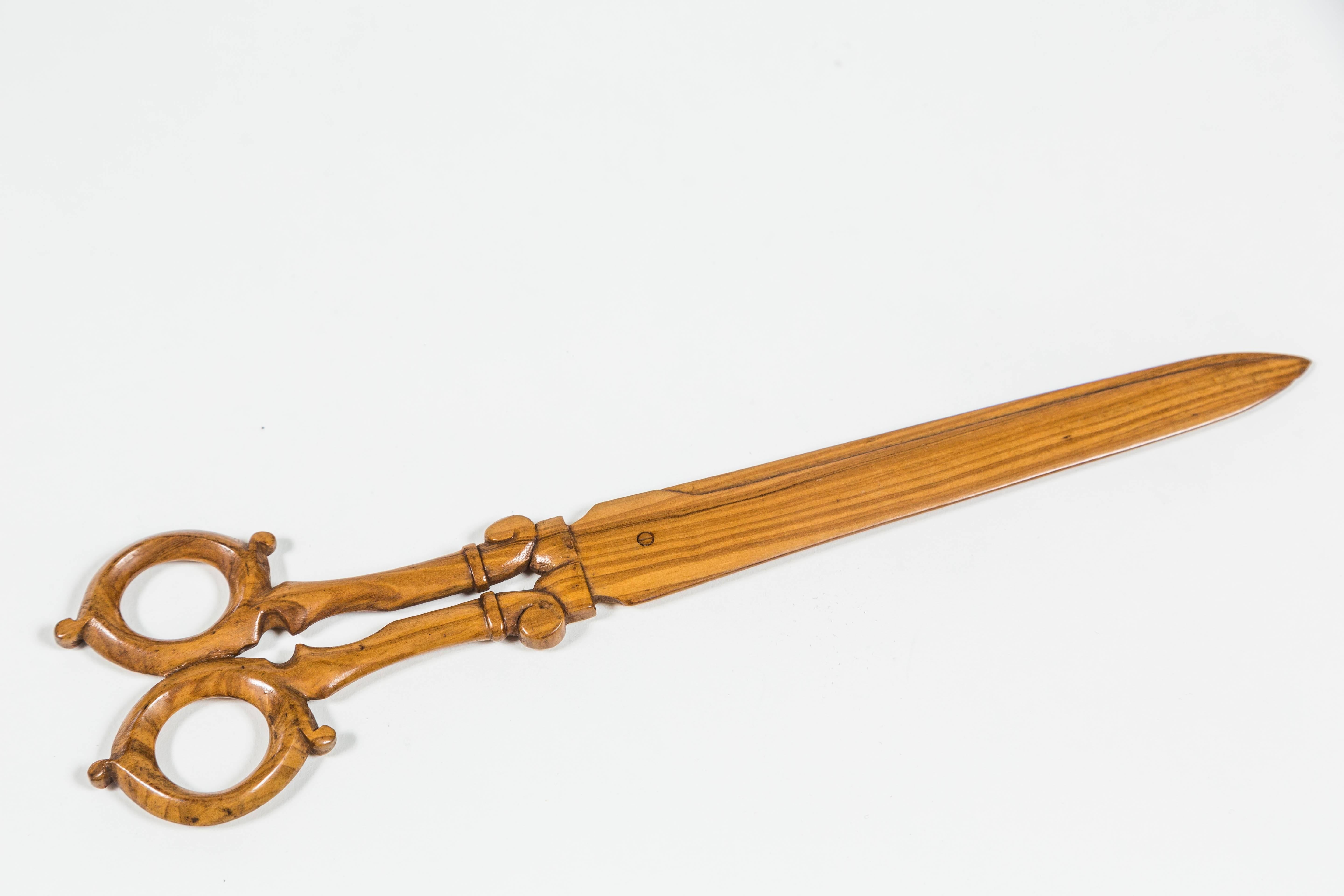 Wood Victorian Boxwood 'Scissors' Letter Opener