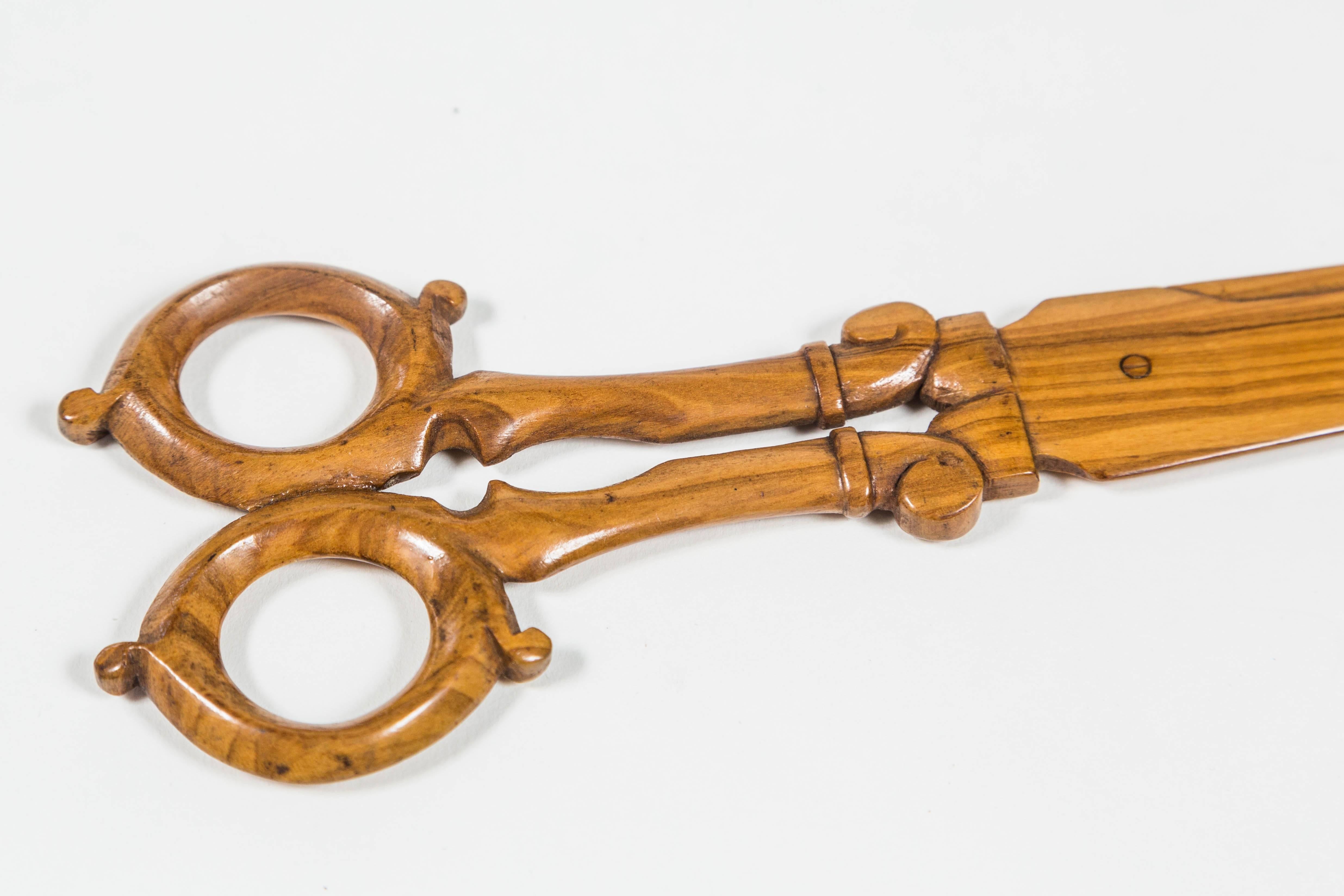 Mid-19th Century Victorian Boxwood 'Scissors' Letter Opener